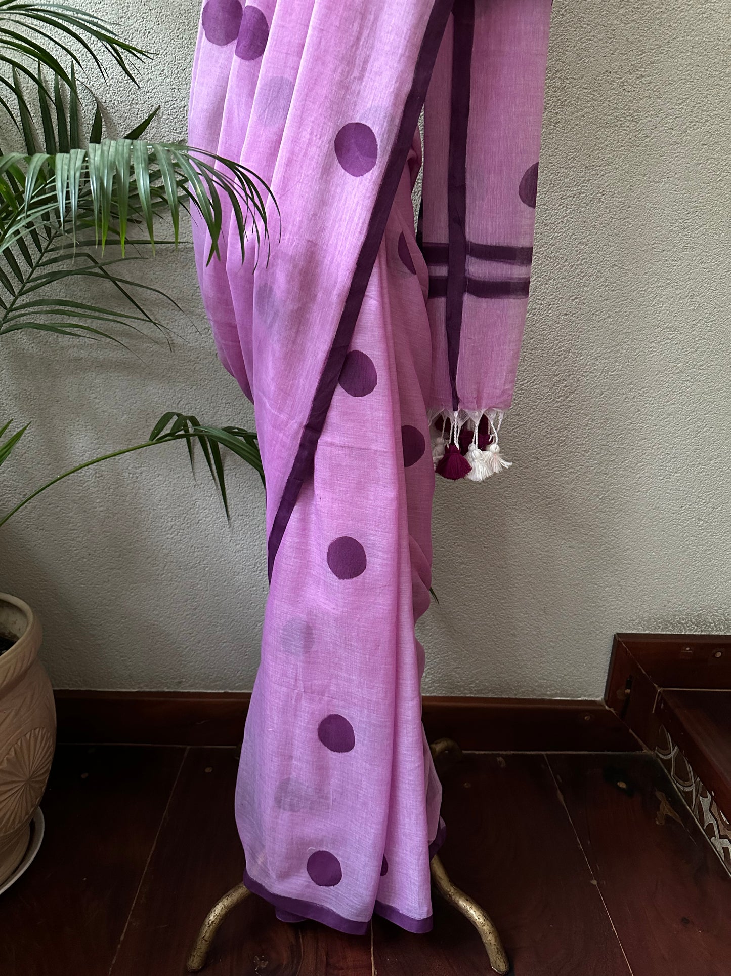 PURPLE PURPLE  MUL COTTON  SAREE