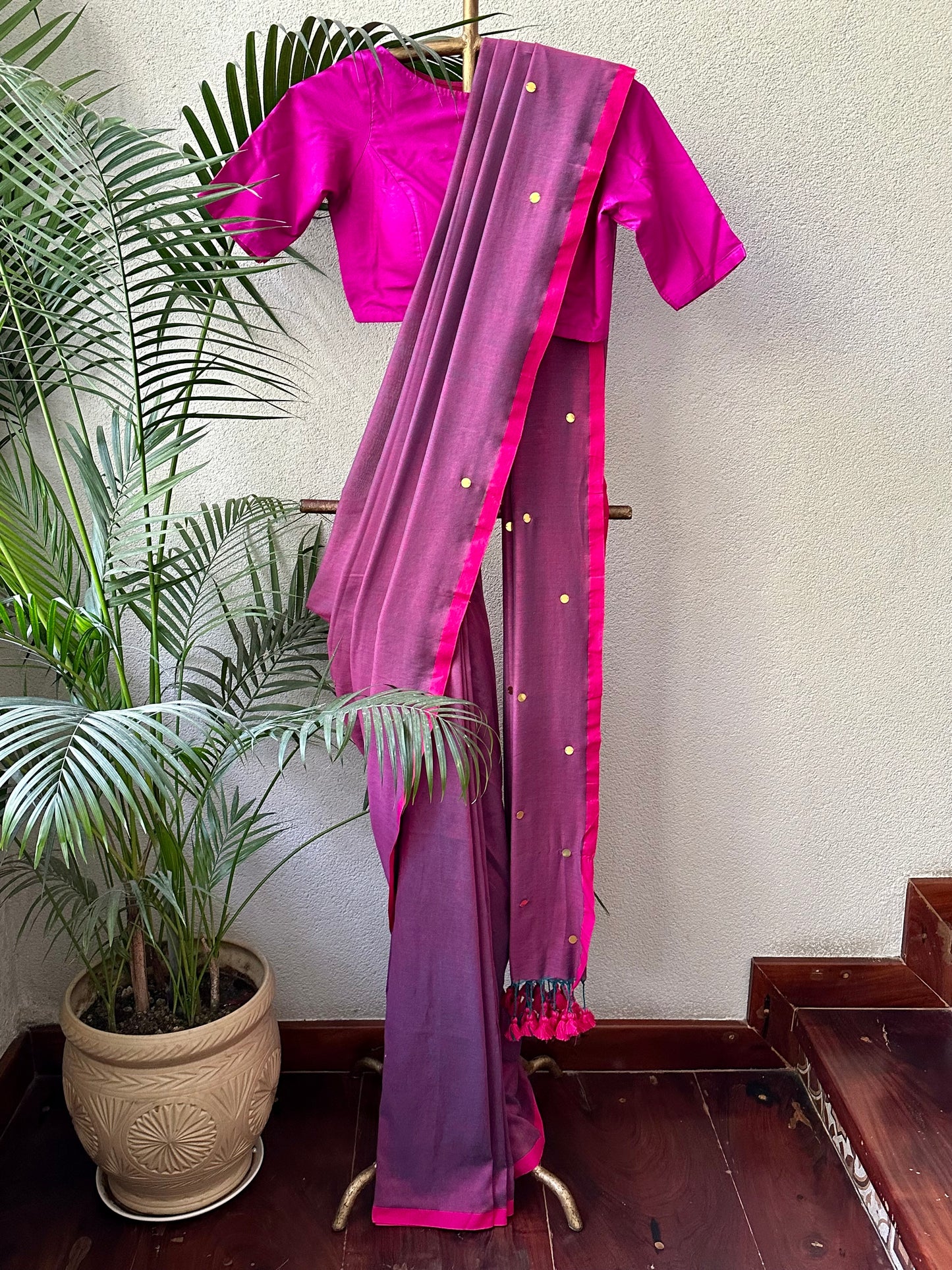 CHEST NUT  TILLA  SAREE