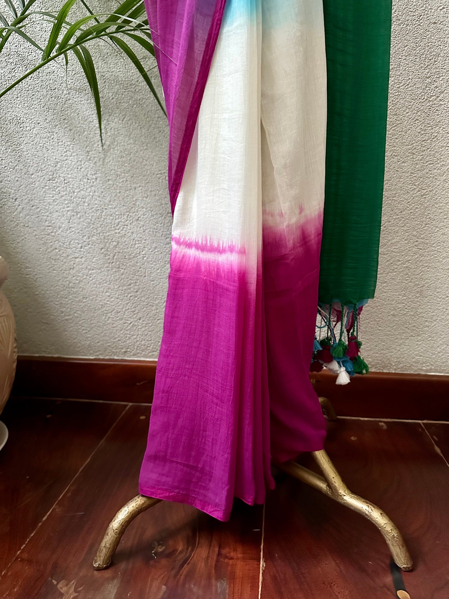 TIRANGA SKY BLUE MUL COTTON SARI