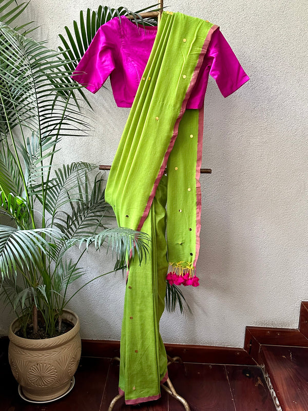 PARROT GREEN TILLA SAREE