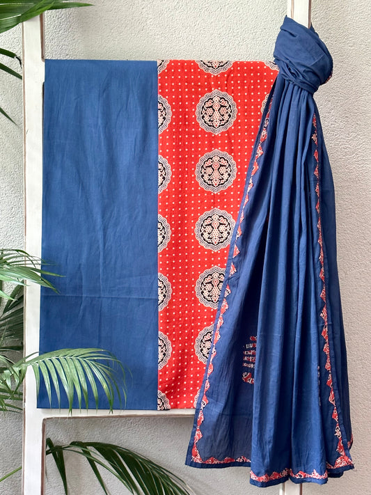 KAMAL COTTON SUIT (APPLIQUE DUPATTA)