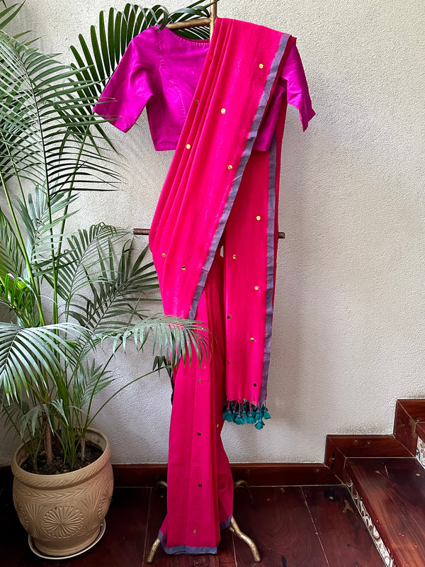 FUSCIA  TILLA  SAREE