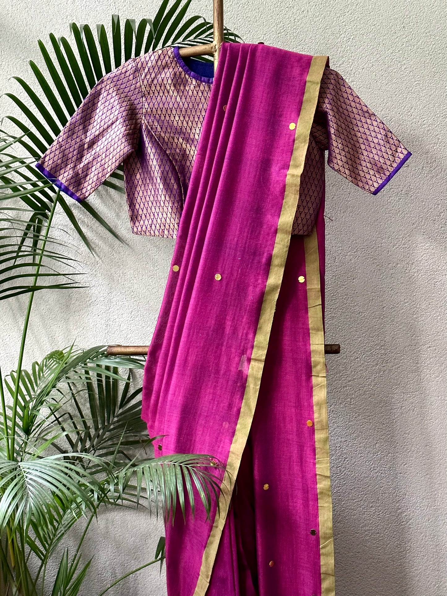 MAGENTA  TILLA COTTON SARI