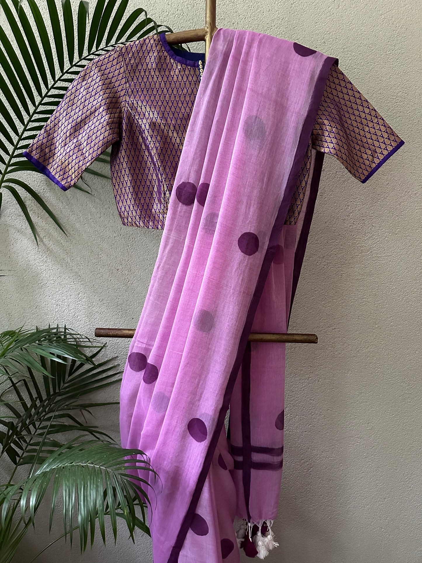 PURPLE PURPLE  MUL COTTON  SAREE