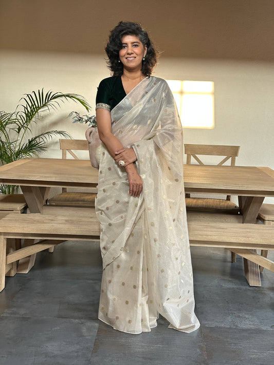 PRANSHI   CHANDERI TISSUE SARI