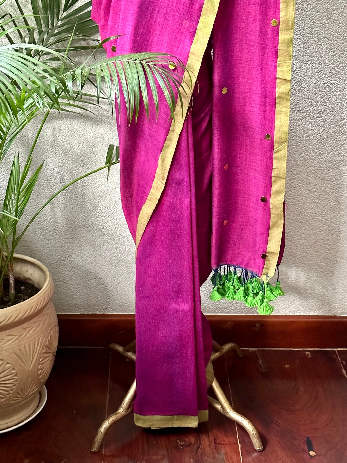 MAGENTA  TILLA COTTON SARI