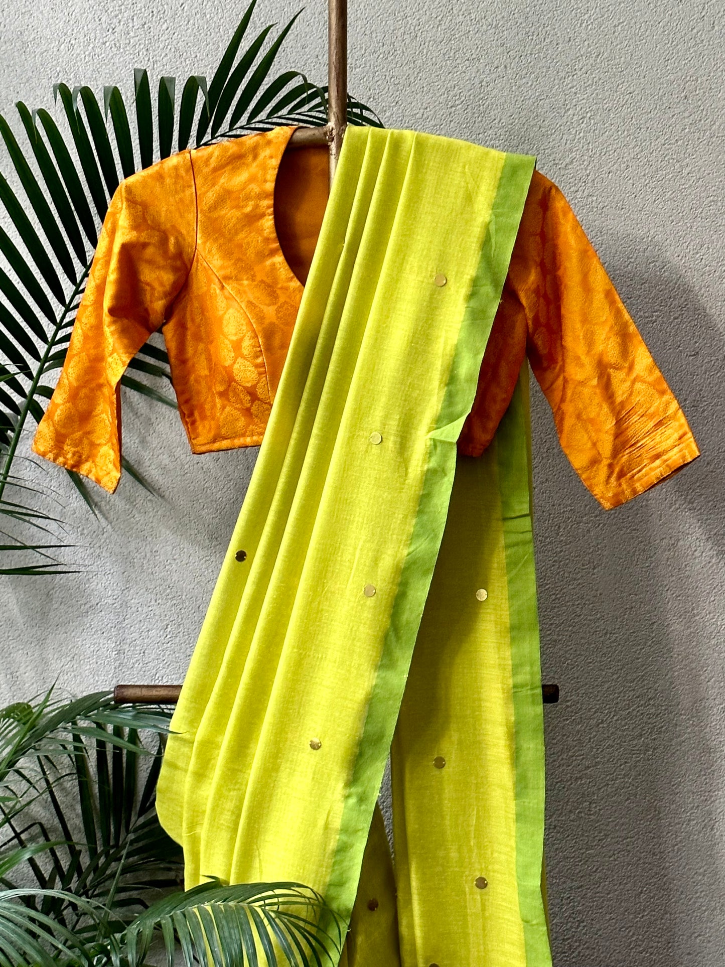 LIME GREEN  TILLA COTTON SARI