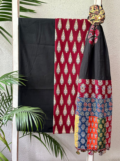 SURAJMUKHI COTTON SUIT (APPLIQUE DUPATTA)