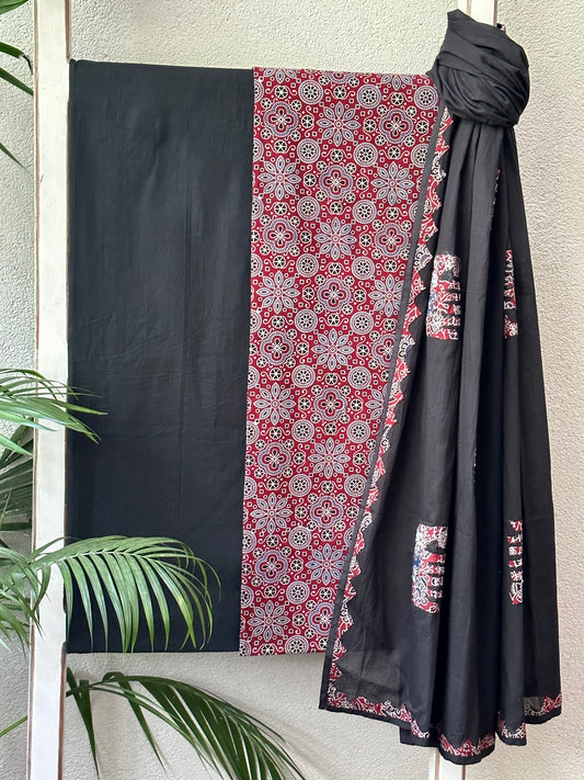 BOGANVILLA COTTON SUIT (APPLIQUE DUPATTA)