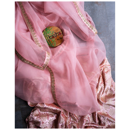 BABY PINK SILK ORGANZA SAREE