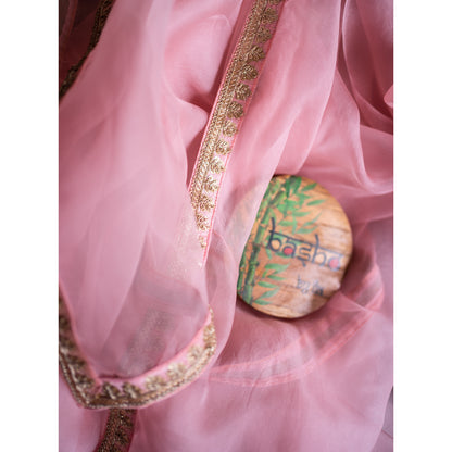 BABY PINK SILK ORGANZA SAREE