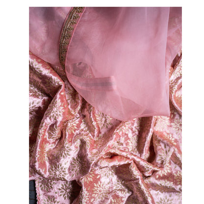 BABY PINK SILK ORGANZA SAREE