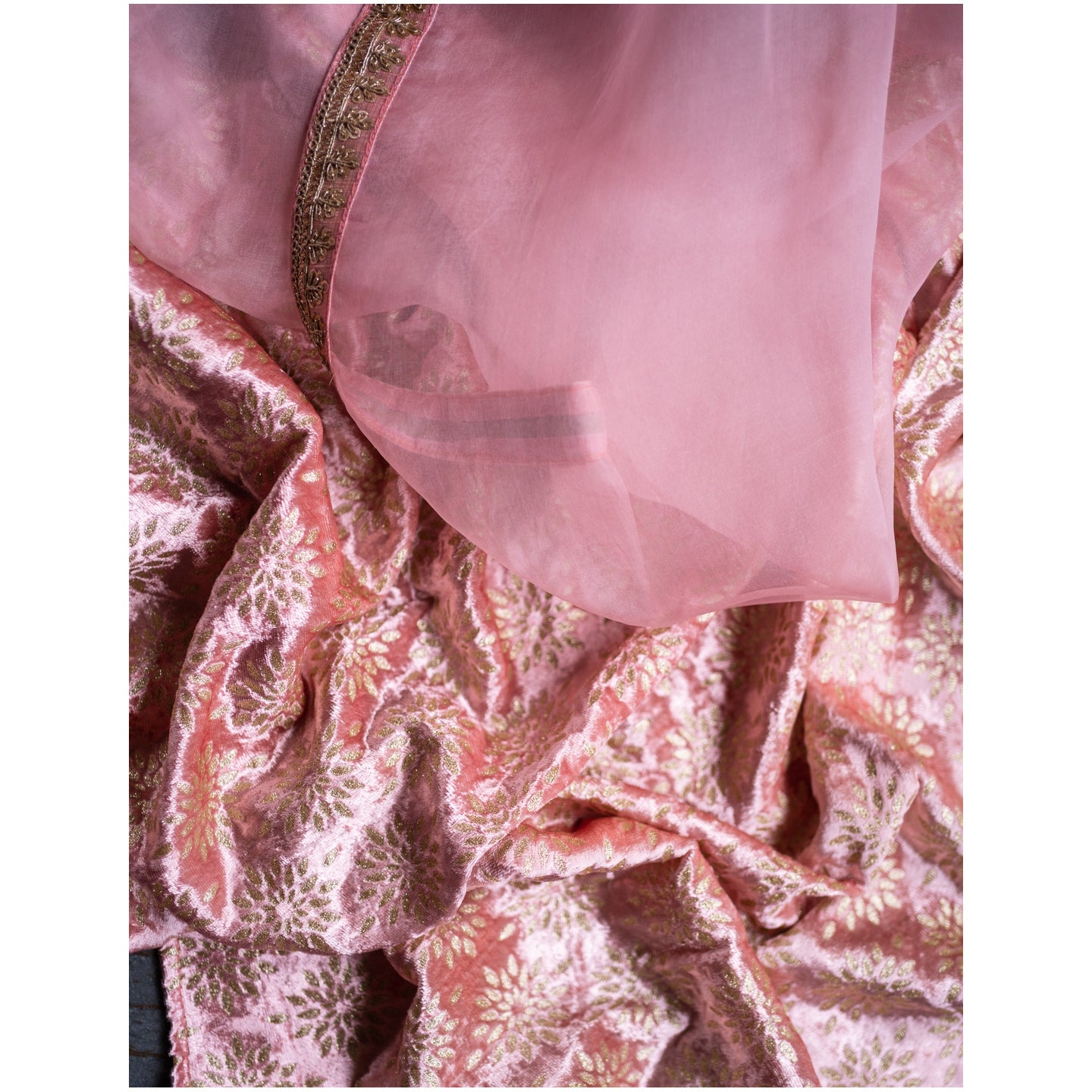 BABY PINK SILK ORGANZA SAREE