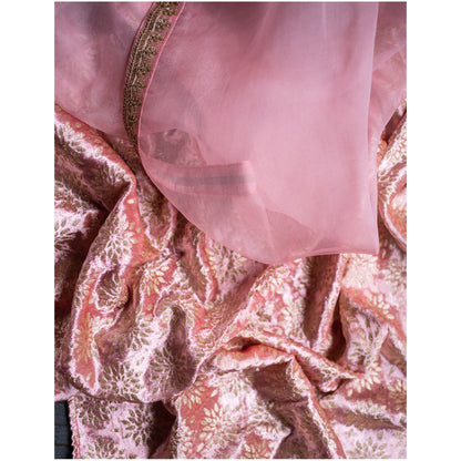 BABY PINK SILK ORGANZA SAREE