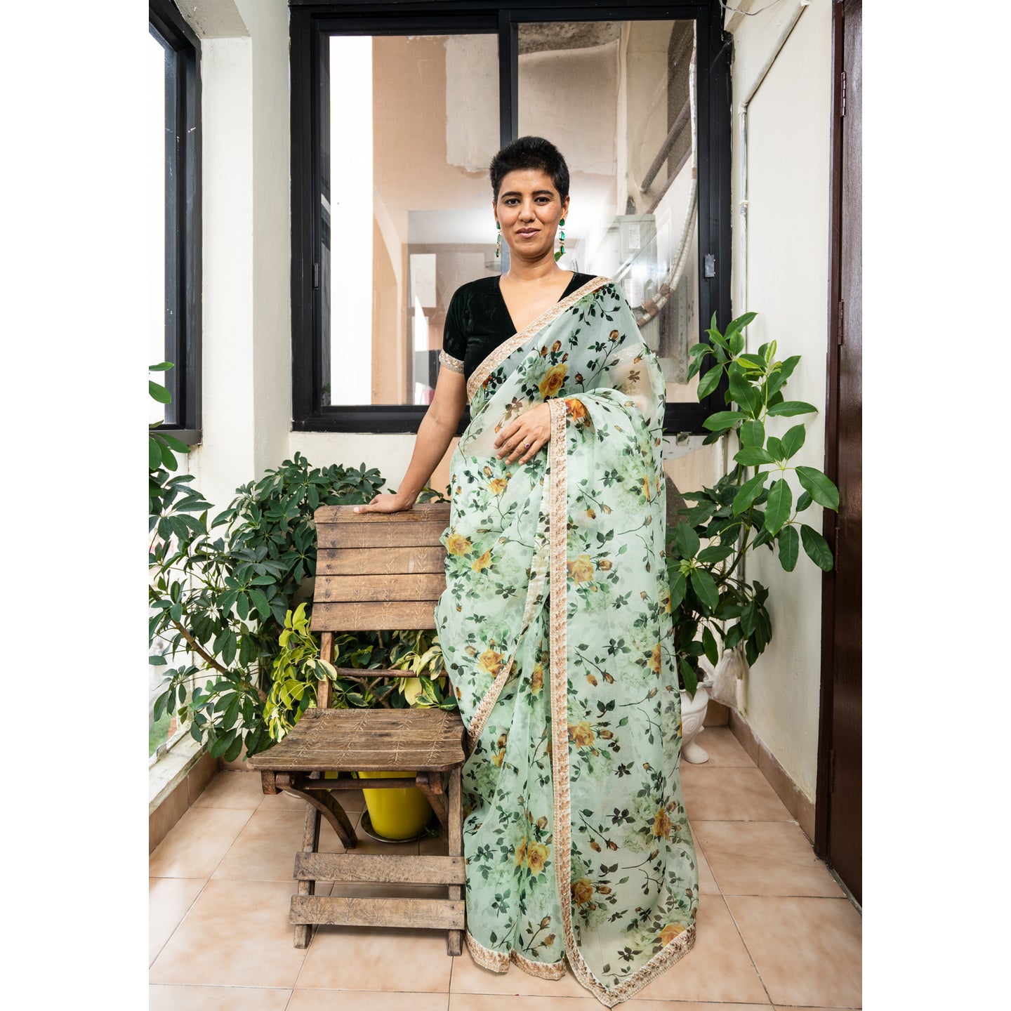 DATAKAUR  SILK ORGANZA SARI