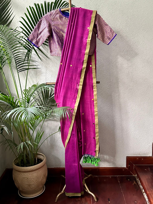 MAGENTA  TILLA COTTON SARI