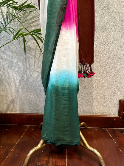 TIRANGA COFFEE GREEN MUL COTTON SARI