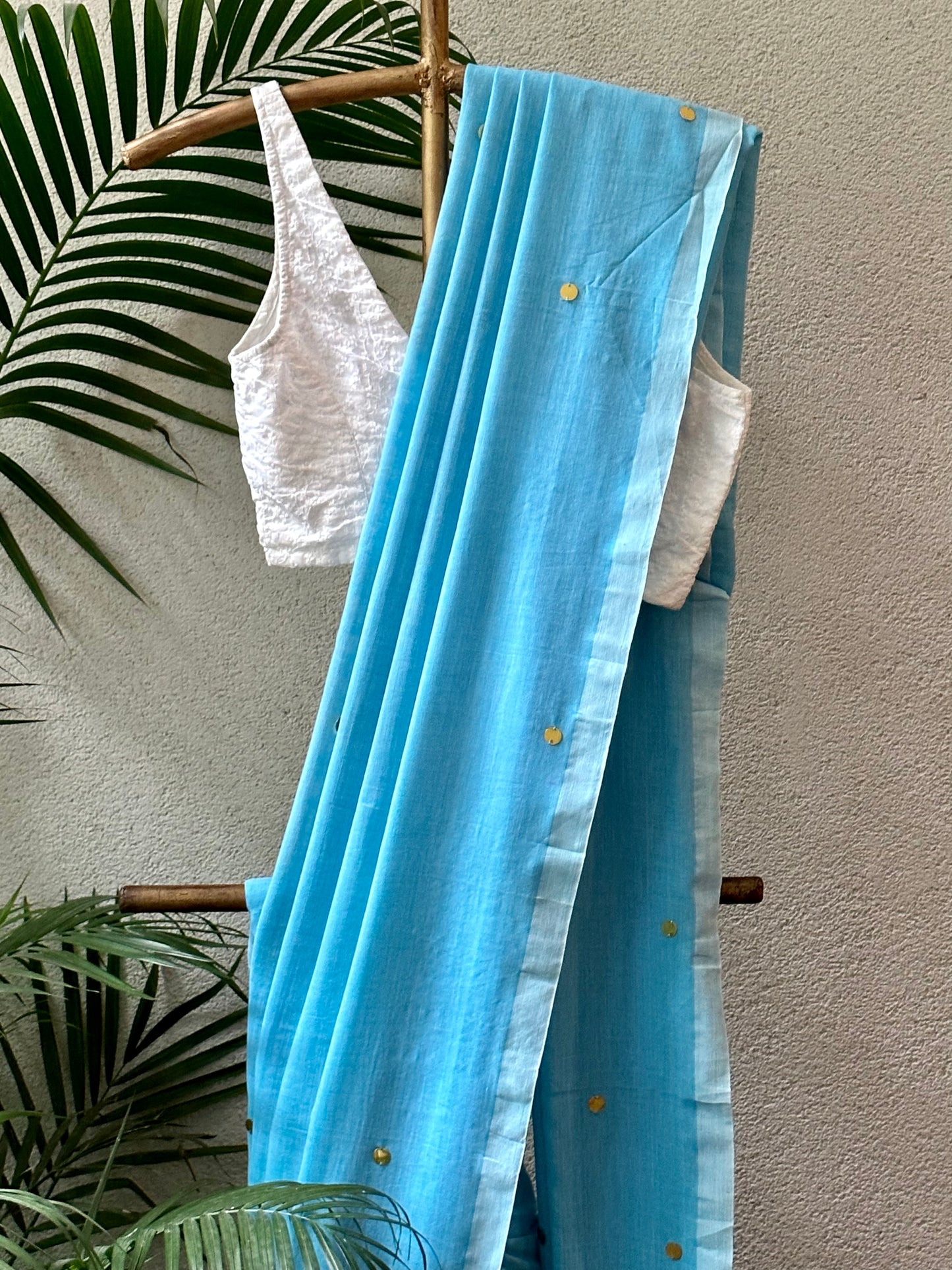 SKY BLUE  TILLA COTTON SARI