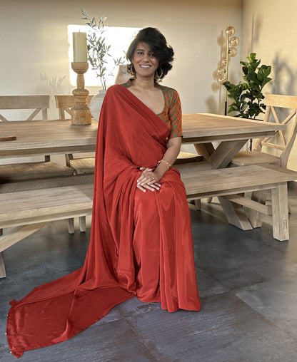 BRICK RED SARI