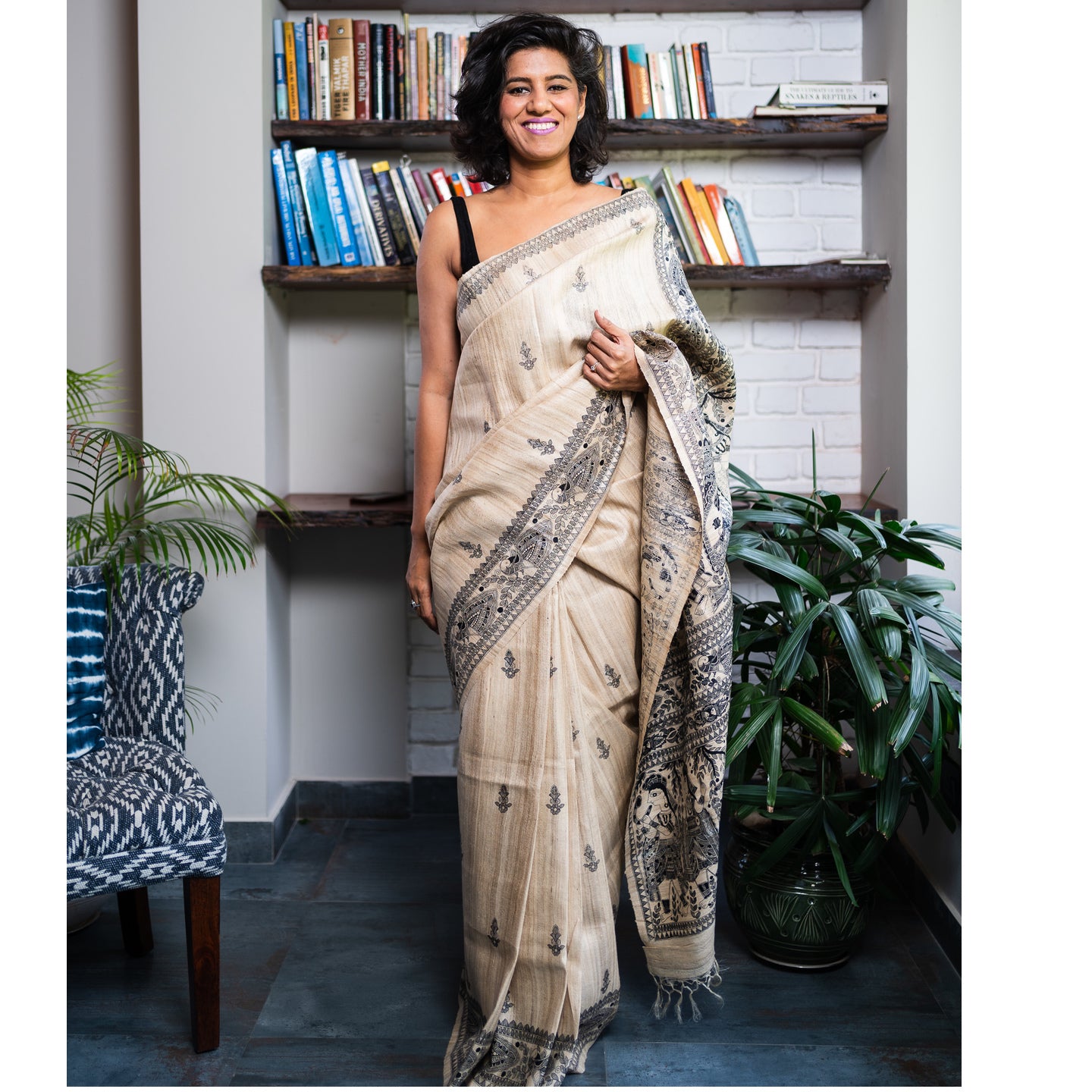 KAMKHYA MADHUBANI PRINT SARI