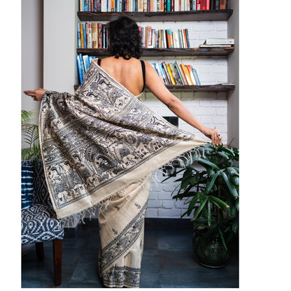 KAMKHYA MADHUBANI PRINT SARI